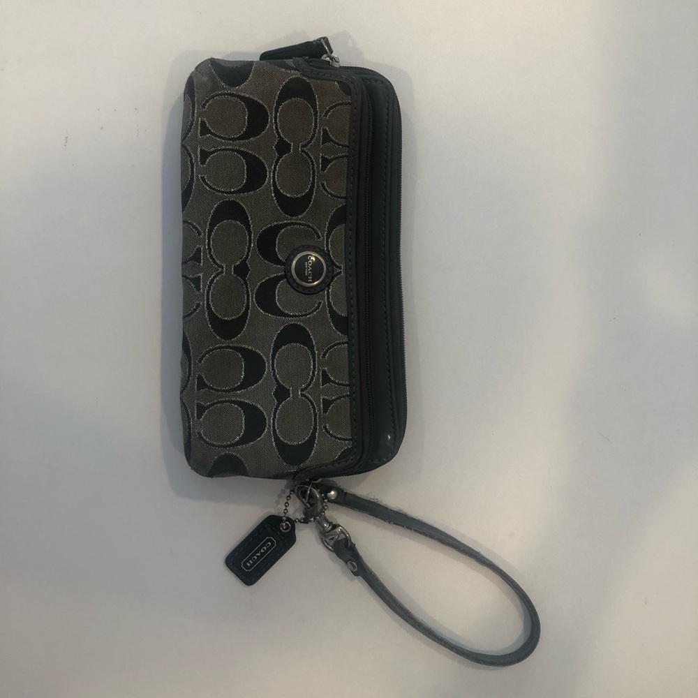 Coach Gray Tone on Tone Wallet - Picture 2 of 10